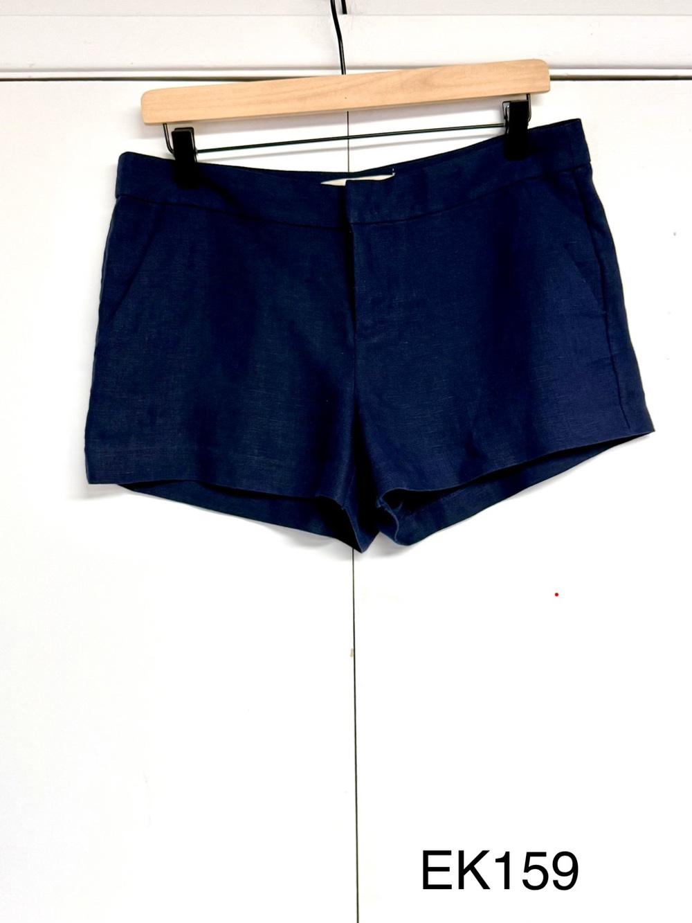 Joie Navy Blue 100% Linen Tailored Shorts Size 6 Coastal Preppy